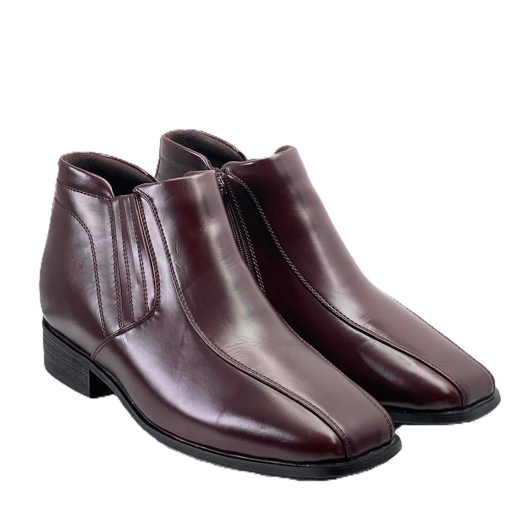 CALDEN Mens Brown Leather Zipper Boots Size US10